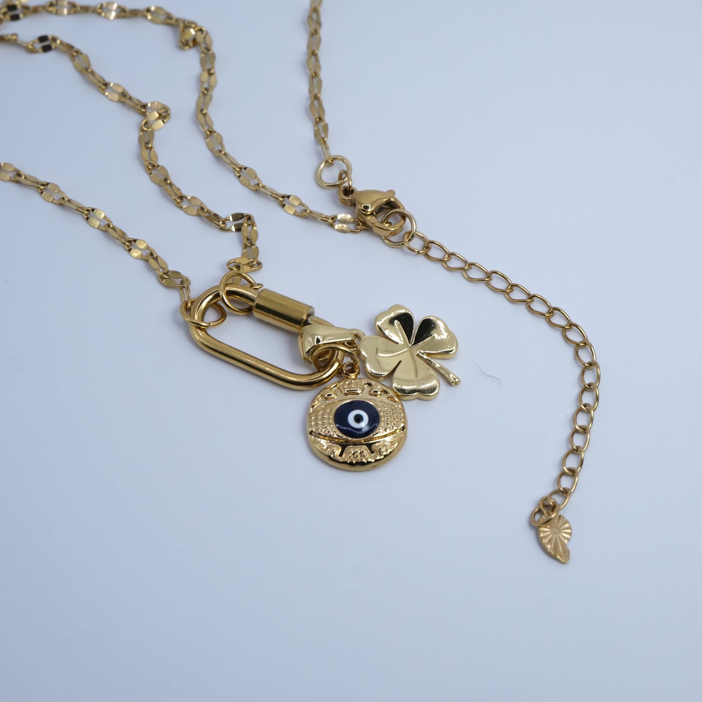 Colar Serene Dourado + Oval + 2 Pendentes